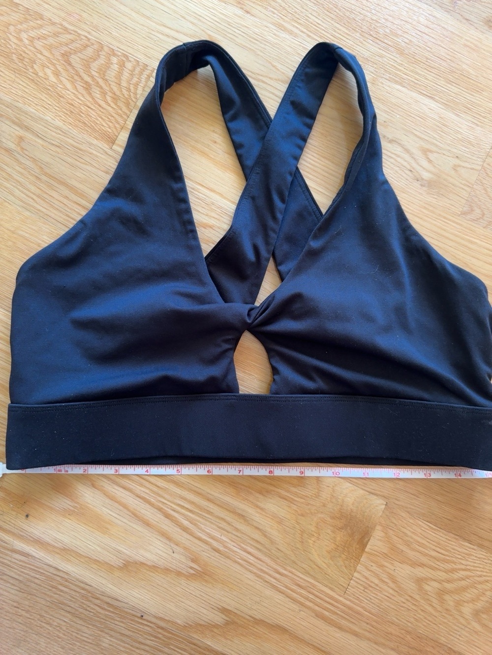 Black Cross Back Sports Bra Activewear Yoga Gym Size L Estimated Tag Missing - Picture 3 of 6